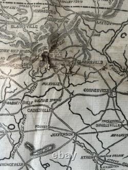 Framed 1863 Civil War Chickamauga Campaign Map Newspaper New York Herald Georgia
