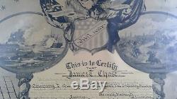 Framed CIVIL WAR Discharge Paper New York 1865 Man Cave