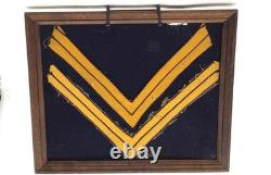 Framed Civil War Union Cavalry Chevron Arm Patches Original Vintage Relic