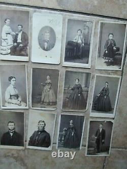 GREAT Collection of 12 Antique CIVIL WAR Carte de Visite Photos, 1860-65, Taxed