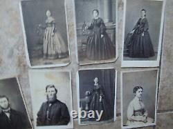 GREAT Collection of 12 Antique CIVIL WAR Carte de Visite Photos, 1860-65, Taxed