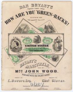 GREENBACKS! Civil War currency! Lincoln related print Scarce! 1863 NICE