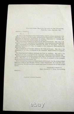 General George Thomas Command Order Nashville Tennessee 1865