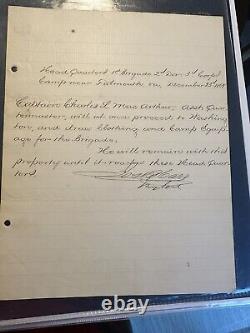 General Joseph B Carr War Dated Signed Document. 3rd Corp Dated 12/23/1862