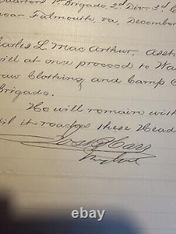 General Joseph B Carr War Dated Signed Document. 3rd Corp Dated 12/23/1862