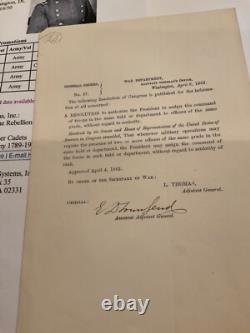Grant Field Commander CIVIL War General Order Assigns By Passing Seniority # 170