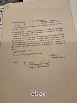 Grant Field Commander CIVIL War General Order Assigns By Passing Seniority # 170