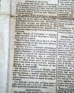 Great 1st Battle of Bull Run Manassas VA Civil War Confederate VA 1861 Newspaper