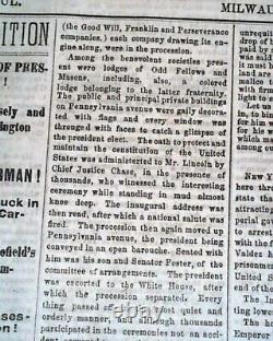 Great Abraham Lincoln Inauguration Inaugural Address 1865 Civil War Newspaper