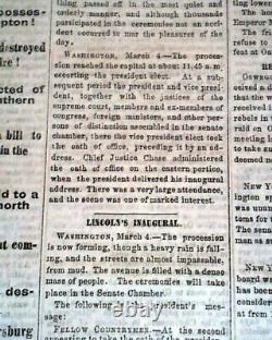 Great Abraham Lincoln Inauguration Inaugural Address 1865 Civil War Newspaper