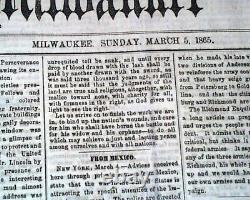 Great Abraham Lincoln Inauguration Inaugural Address 1865 Civil War Newspaper