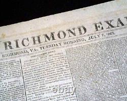 Great BATTLE OF GETTYSBURG Confederate Capital Richmond VA Civil War 1863 News