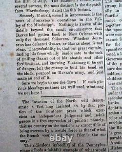 Great BATTLE OF GETTYSBURG Confederate Capital Richmond VA Civil War 1863 News