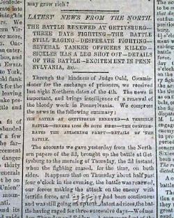 Great BATTLE OF GETTYSBURG Confederate Capital Richmond VA Civil War 1863 News