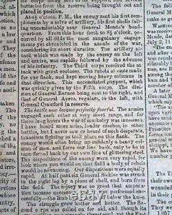 Great BATTLE OF GETTYSBURG Confederate Capital Richmond VA Civil War 1863 News