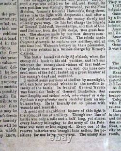 Great BATTLE OF GETTYSBURG Confederate Capital Richmond VA Civil War 1863 News