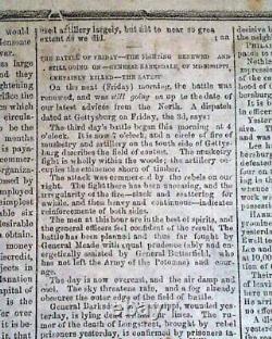 Great BATTLE OF GETTYSBURG Confederate Capital Richmond VA Civil War 1863 News