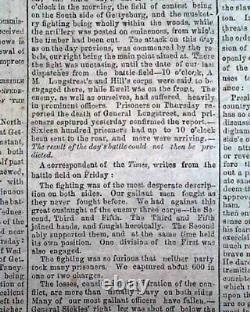 Great BATTLE OF GETTYSBURG Confederate Capital Richmond VA Civil War 1863 News