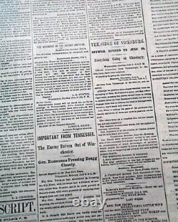 Great Historic Battle of Gettysburg Yankees Victory 1863 Civil War NYC Newspaper