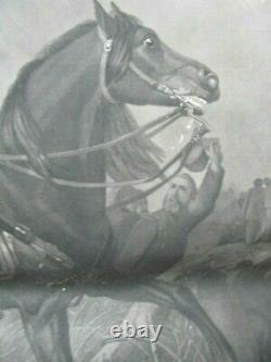 HUGE Early 1865 Orig. Civil War Military Engraving of Gen. Geo. McClellan, Horse