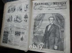 Harper's Weekly bound 1859 1861 3 binders. Civil War Illustrated Collection