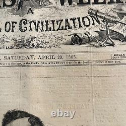 Harpers Weekly April 1865 Civil War Newspaper Lincoln Assasin John Wilkes Booth