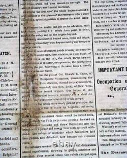 Historic BATTLE OF GETTYSBURG George Meade vs. R. E. Lee 1863 Civil War Newspaper