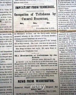Historic BATTLE OF GETTYSBURG George Meade vs. R. E. Lee 1863 Civil War Newspaper