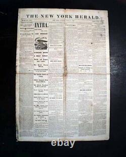 Historic BATTLE OF GETTYSBURG George Meade vs. R. E. Lee 1863 Civil War Newspaper