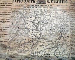 Historic Battle of Antietam Sharpsburg MD Maryland Civil War Map 1862 Newspaper