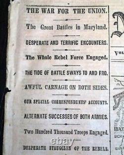 Historic Battle of Antietam Sharpsburg MD Maryland Civil War Map 1862 Newspaper