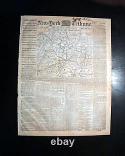 Historic Battle of Antietam Sharpsburg MD Maryland Civil War Map 1862 Newspaper