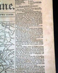 Historic Battle of Antietam Sharpsburg MD Maryland Civil War Map 1862 Newspaper