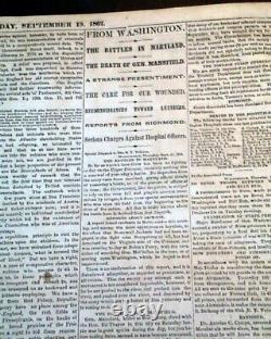 Historic Battle of Antietam Sharpsburg MD Maryland Civil War Map 1862 Newspaper