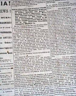 Historic FALL OF RICHMOND Confederate Capital Civil War Ending 1865 Newspaper