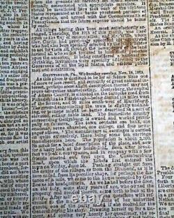 Historic GETTYSBURG ADDRESS Abraham Lincoln's Speech 1863 Civil War Newspaper