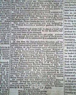 Historic GETTYSBURG ADDRESS Abraham Lincoln's Speech 1863 Civil War Newspaper