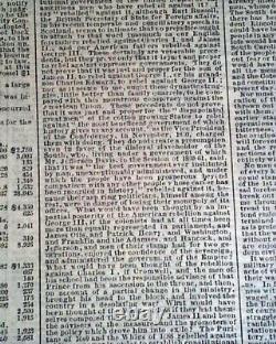 Historic Gettysburg Address Abraham Lincoln's Speech 1863 Civil War PA Newspaper