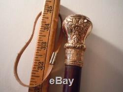 Huge antique, Civil War, G. A. R. Simons Bros 14 k gold Walking stick, Cane