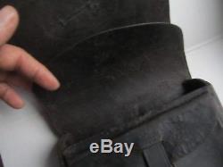 IDENTIFIED Civil War Leather. 58 Cartridge Box, All Buckles & Straps Intact, GAR