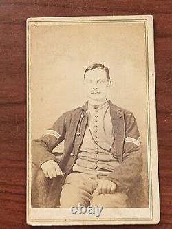 ID'd Civil War Soldier CDV Image A J Millard Arkansas Back Mark 3 Cent Tax Stamp