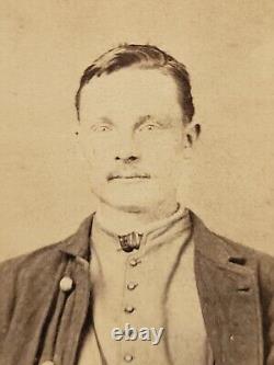 ID'd Civil War Soldier CDV Image A J Millard Arkansas Back Mark 3 Cent Tax Stamp