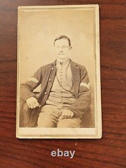 ID'd Civil War Soldier CDV Image A J Millard Arkansas Back Mark 3 Cent Tax Stamp