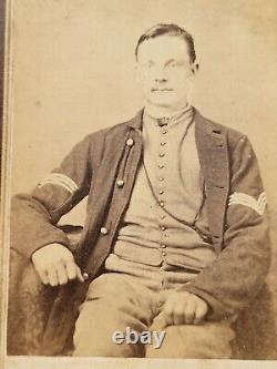 ID'd Civil War Soldier CDV Image A J Millard Arkansas Back Mark 3 Cent Tax Stamp