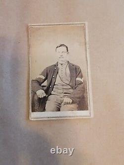 ID'd Civil War Soldier CDV Image A J Millard Arkansas Back Mark 3 Cent Tax Stamp