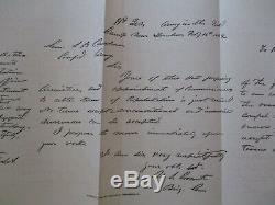 Important Historic Antique Letter Of CIVIL War Battle 1862 With Autographs Rare