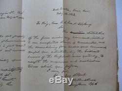 Important Historic Antique Letter Of CIVIL War Battle 1862 With Autographs Rare