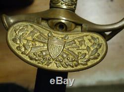 Indian Wars CIVIL War Era Model 1860 Staff Officer's Etched Sword & Scabbard