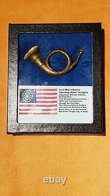 Investment Grade Civil War Original Infantry Hunting Horn Hat Insignia