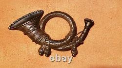 Investment Grade Civil War Original Infantry Officer's Hunting Horn hat insignia